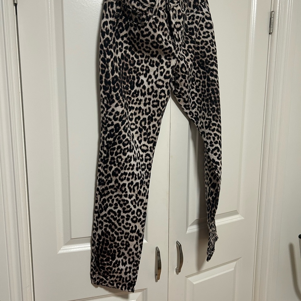 rag & bone Black and Cream Leopard Print Pants